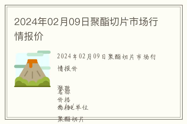 2024年02月09日聚酯切片市場(chǎng)行情報(bào)價(jià)