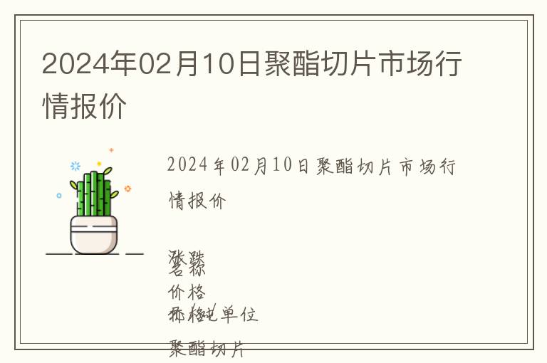 2024年02月10日聚酯切片市場行情報價