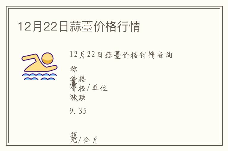 12月22日蒜薹價格行情