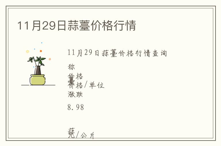 11月29日蒜薹價(jià)格行情