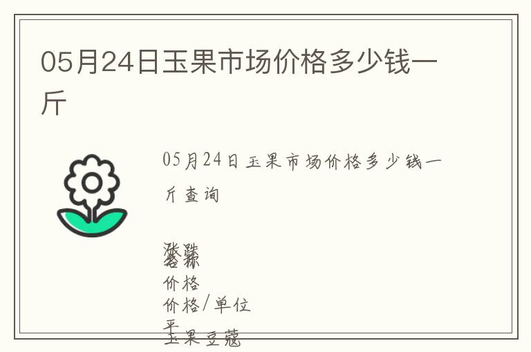 05月24日玉果市場(chǎng)價(jià)格多少錢一斤