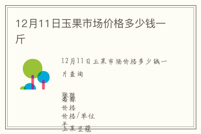 12月11日玉果市場價格多少錢一斤