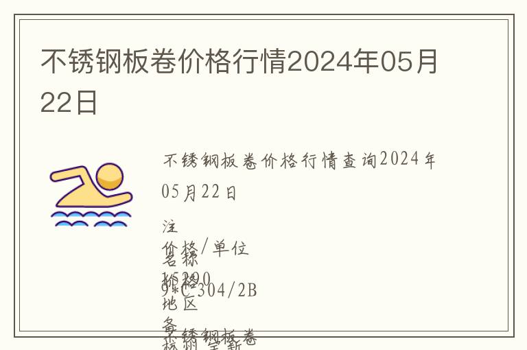 不銹鋼板卷價(jià)格行情2024年05月22日