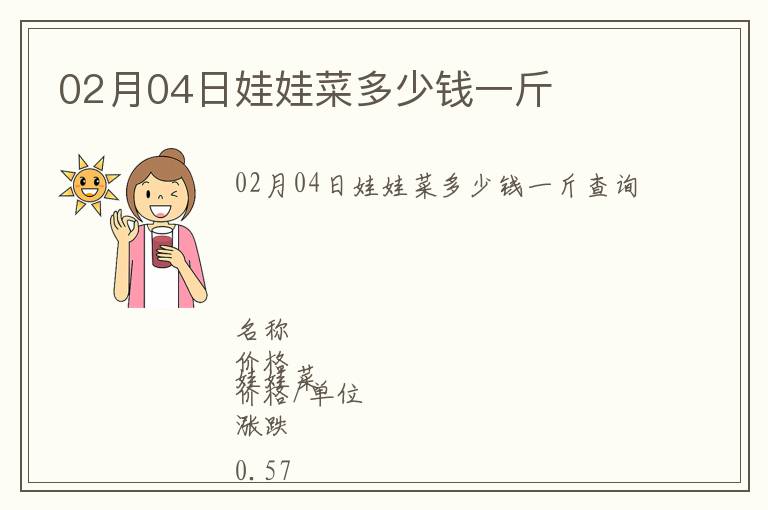 02月04日娃娃菜多少錢一斤