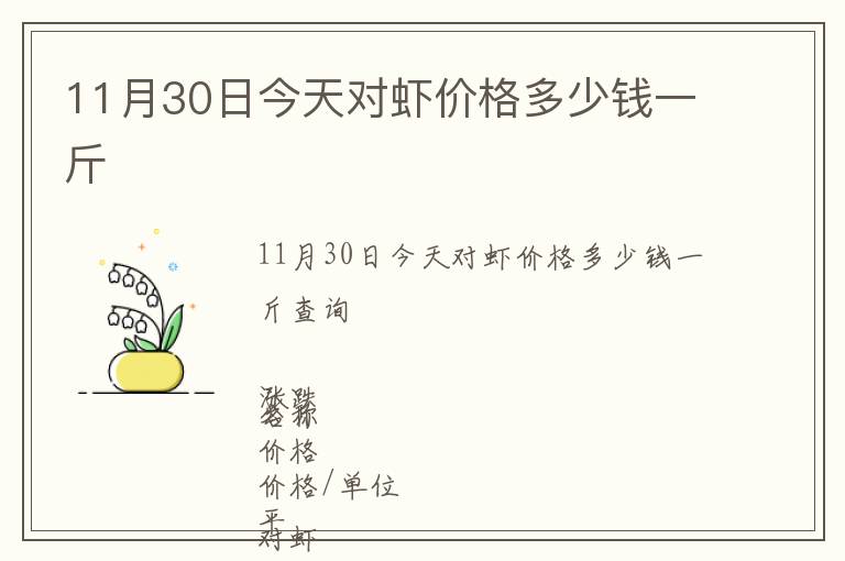 11月30日今天對(duì)蝦價(jià)格多少錢一斤
