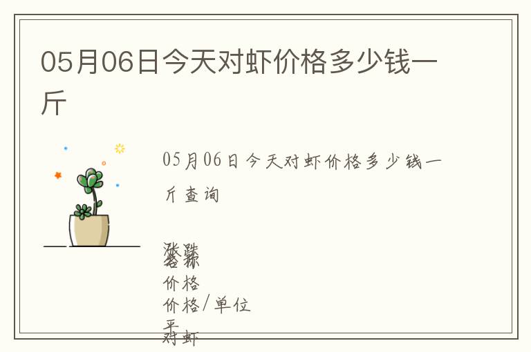 05月06日今天對蝦價格多少錢一斤