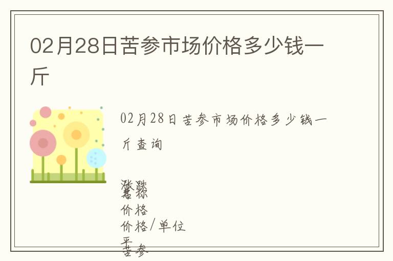02月28日苦參市場(chǎng)價(jià)格多少錢一斤