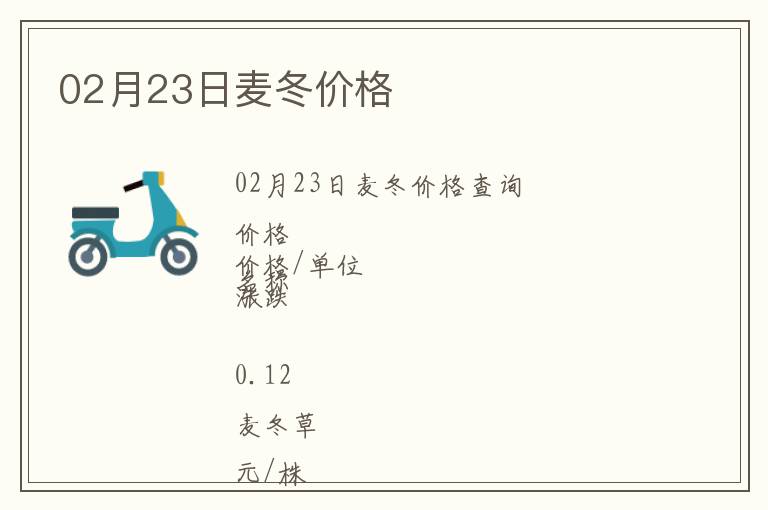 02月23日麥冬價格