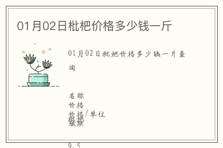 01月02日枇杷價格多少錢一斤