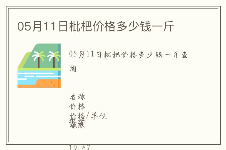 05月11日枇杷價格多少錢一斤