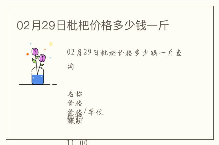 02月29日枇杷價格多少錢一斤
