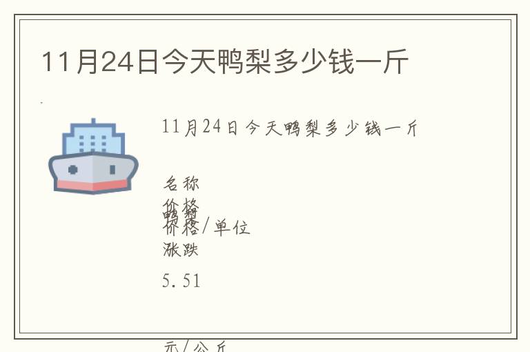 11月24日今天鴨梨多少錢(qián)一斤