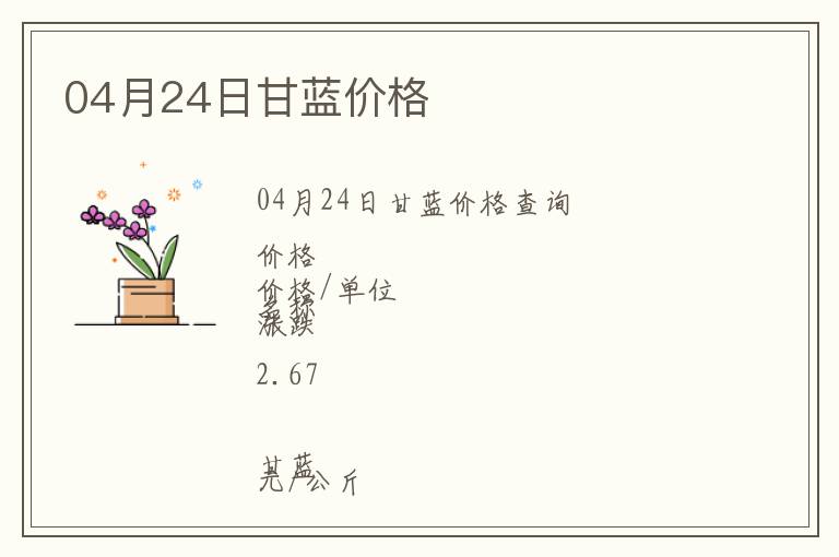 04月24日甘藍(lán)價(jià)格