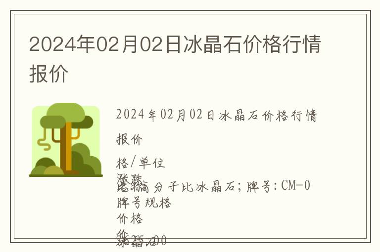 2024年02月02日冰晶石價(jià)格行情報(bào)價(jià)