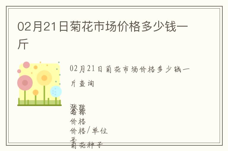 02月21日菊花市場(chǎng)價(jià)格多少錢(qián)一斤