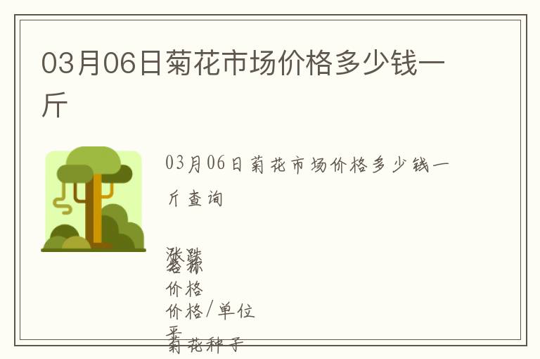 03月06日菊花市場(chǎng)價(jià)格多少錢一斤
