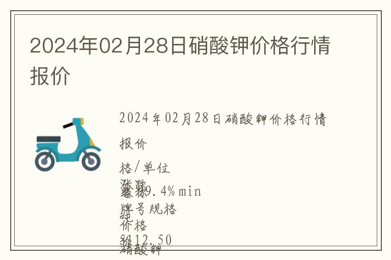 2024年02月28日硝酸鉀價(jià)格行情報(bào)價(jià)