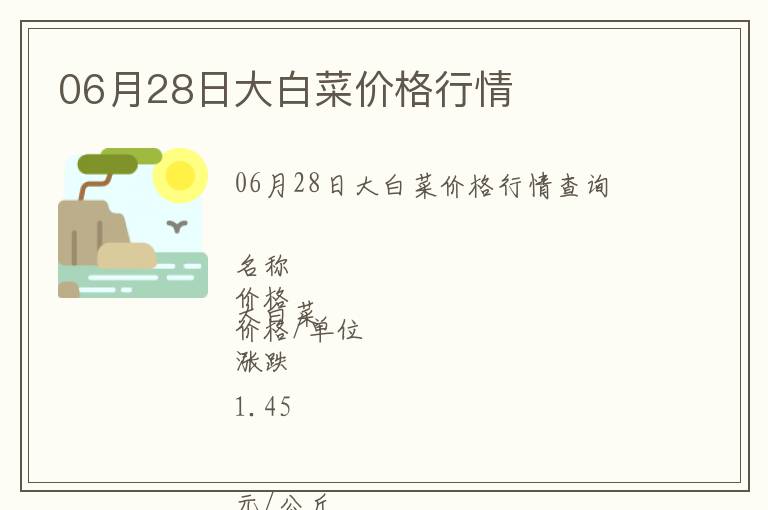 06月28日大白菜價(jià)格行情