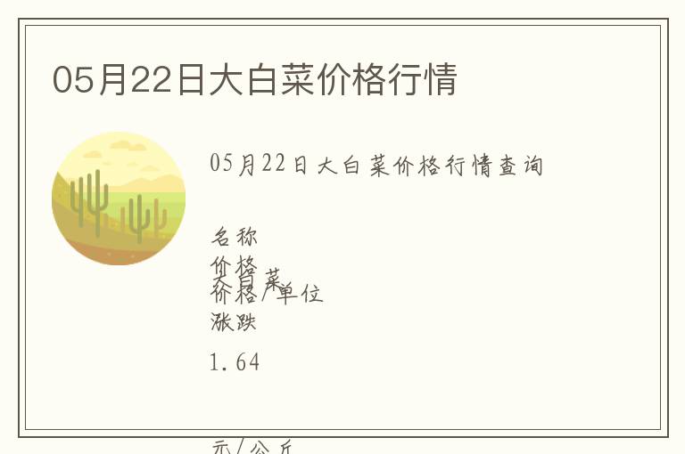 05月22日大白菜價格行情