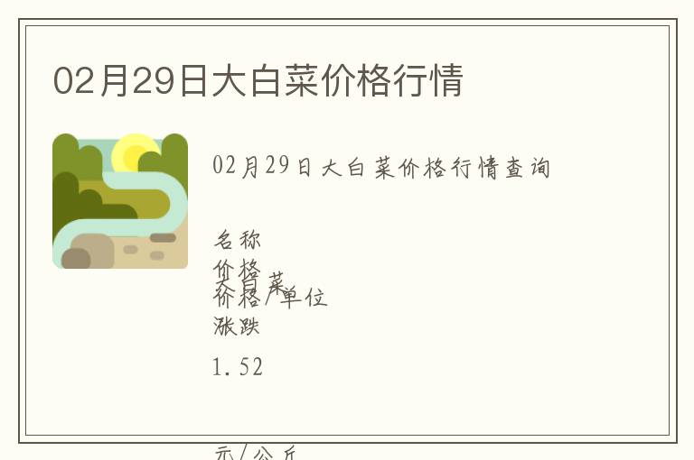 02月29日大白菜價格行情