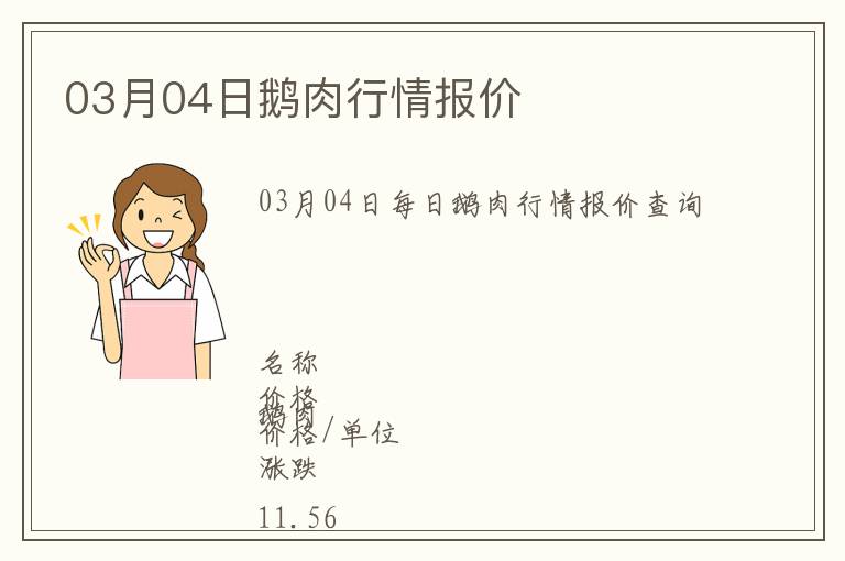 03月04日鵝肉行情報(bào)價(jià)