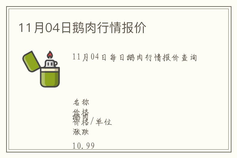 11月04日鵝肉行情報(bào)價(jià)
