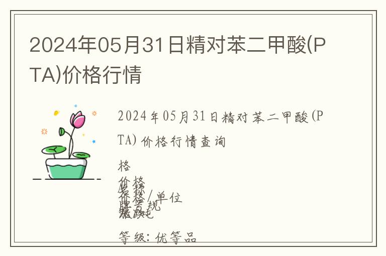 2024年05月31日精對苯二甲酸(PTA)價格行情