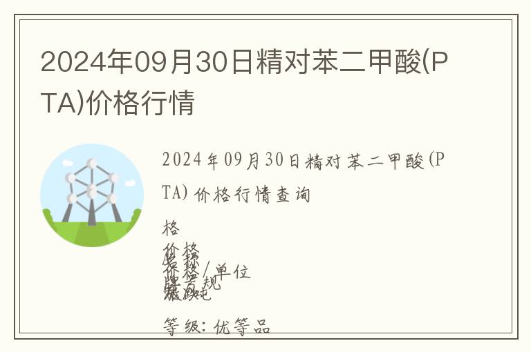 2024年09月30日精對(duì)苯二甲酸(PTA)價(jià)格行情