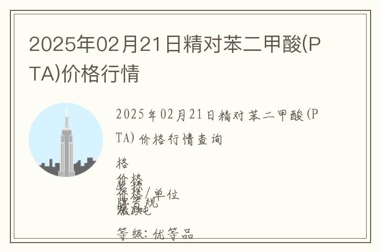 2025年02月21日精對(duì)苯二甲酸(PTA)價(jià)格行情