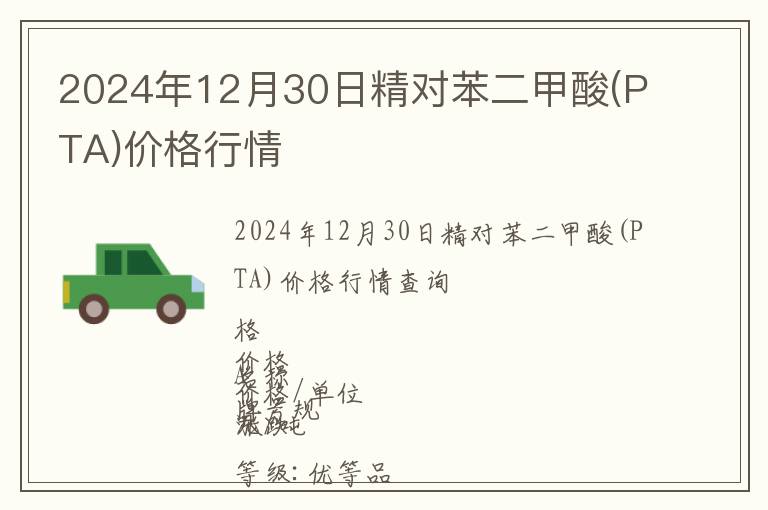 2024年12月30日精對苯二甲酸(PTA)價格行情