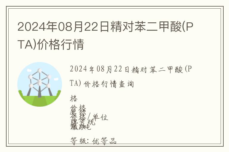 2024年08月22日精對苯二甲酸(PTA)價格行情