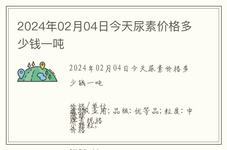 2024年02月04日今天尿素價格多少錢一噸