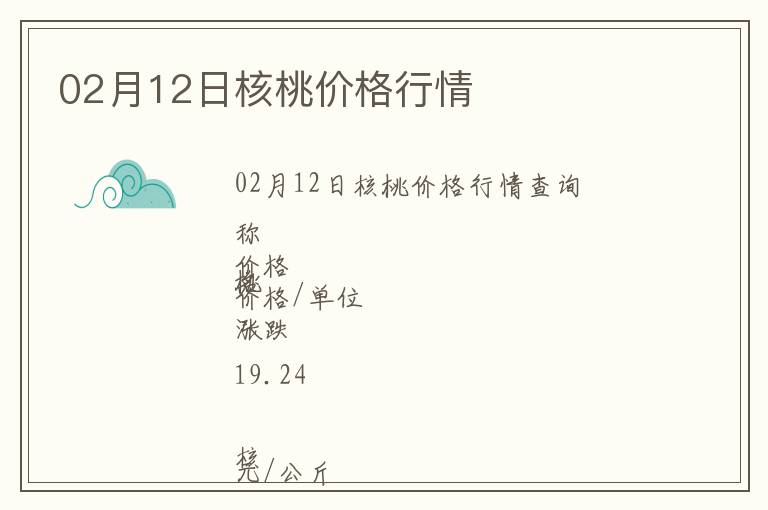 02月12日核桃價格行情