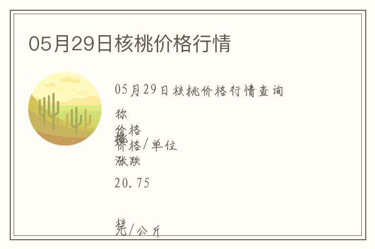05月29日核桃價格行情