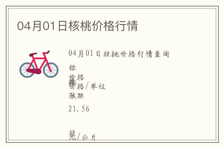 04月01日核桃價格行情