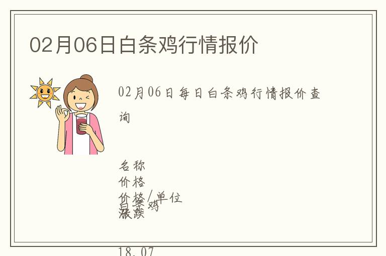 02月06日白條雞行情報價