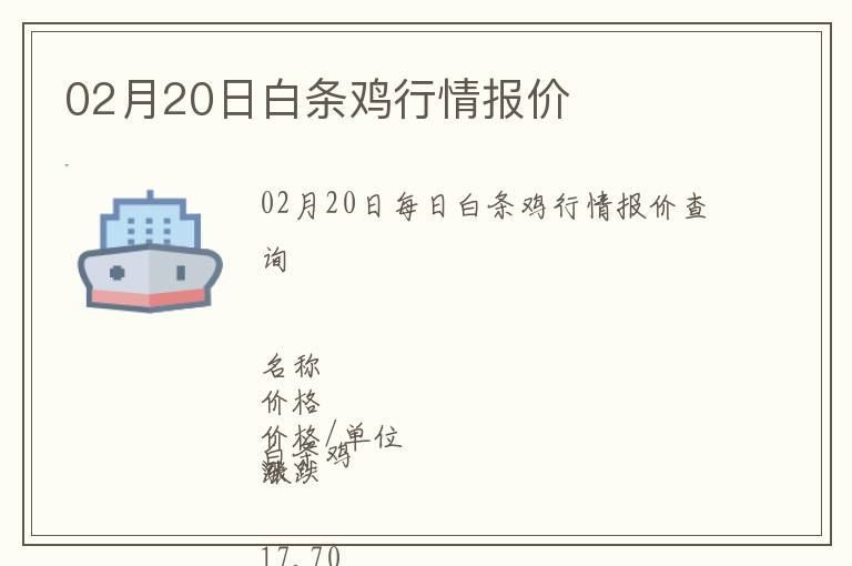 02月20日白條雞行情報(bào)價