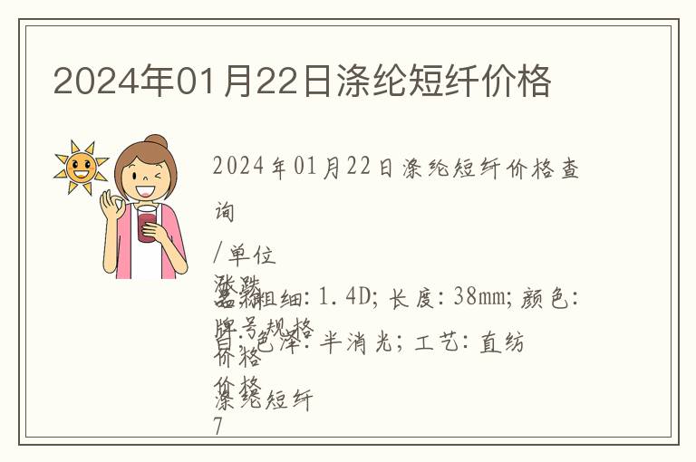 2024年01月22日滌綸短纖價格