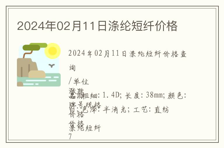 2024年02月11日滌綸短纖價格