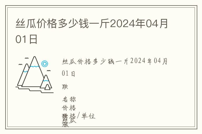 絲瓜價格多少錢一斤2024年04月01日