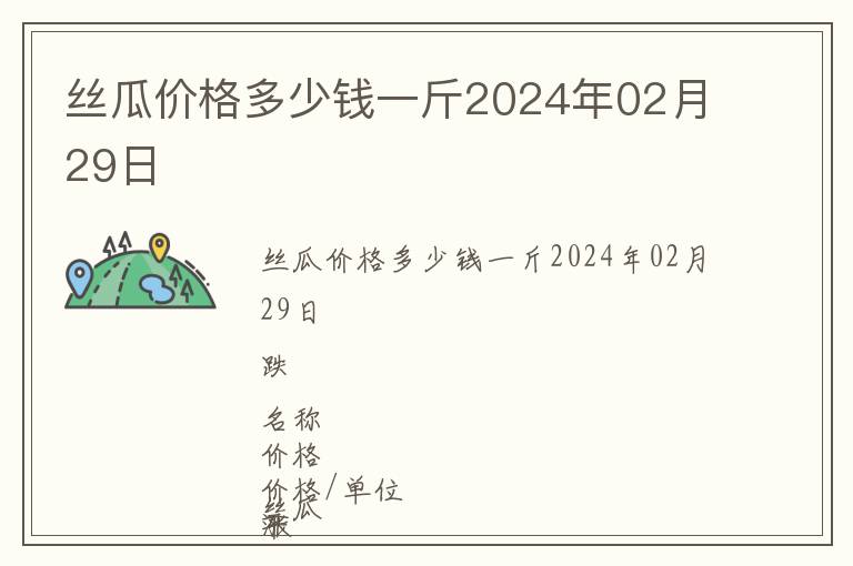 絲瓜價格多少錢一斤2024年02月29日
