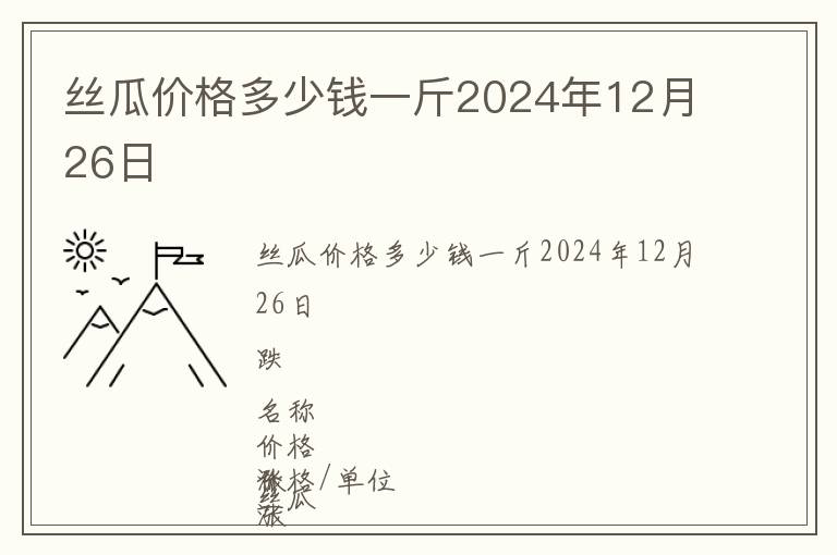 絲瓜價(jià)格多少錢一斤2024年12月26日