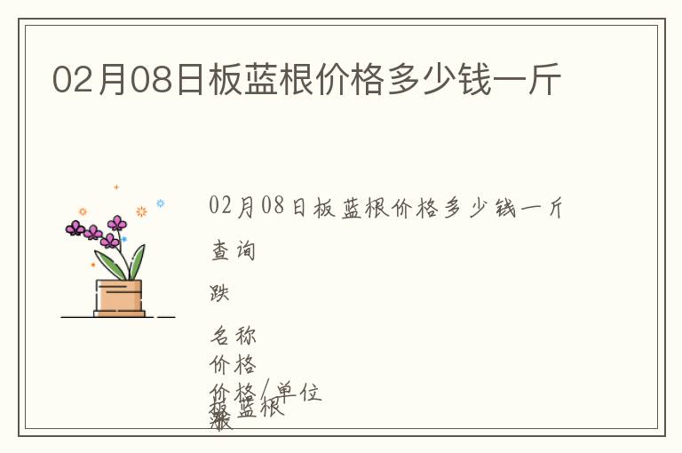 02月08日板藍根價格多少錢一斤
