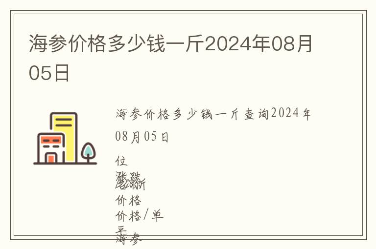 海參價格多少錢一斤2024年08月05日