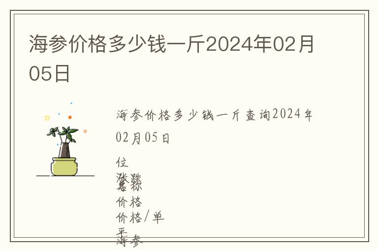 海參價格多少錢一斤2024年02月05日