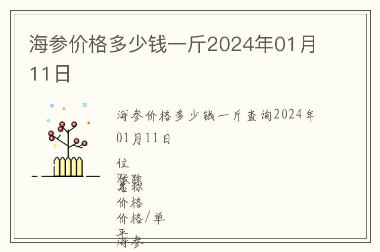 海參價格多少錢一斤2024年01月11日