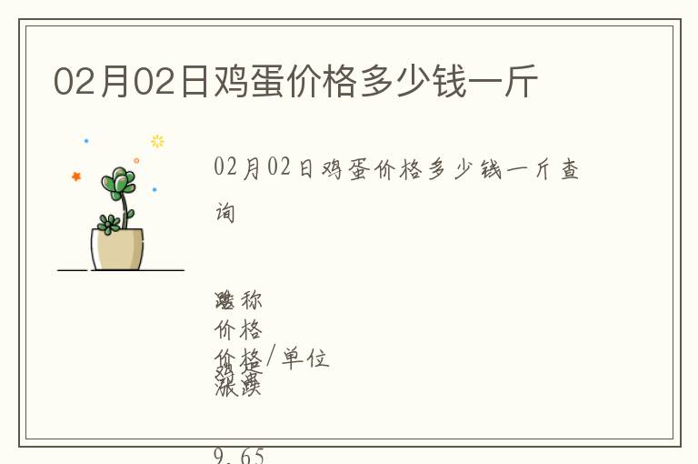 02月02日雞蛋價格多少錢一斤