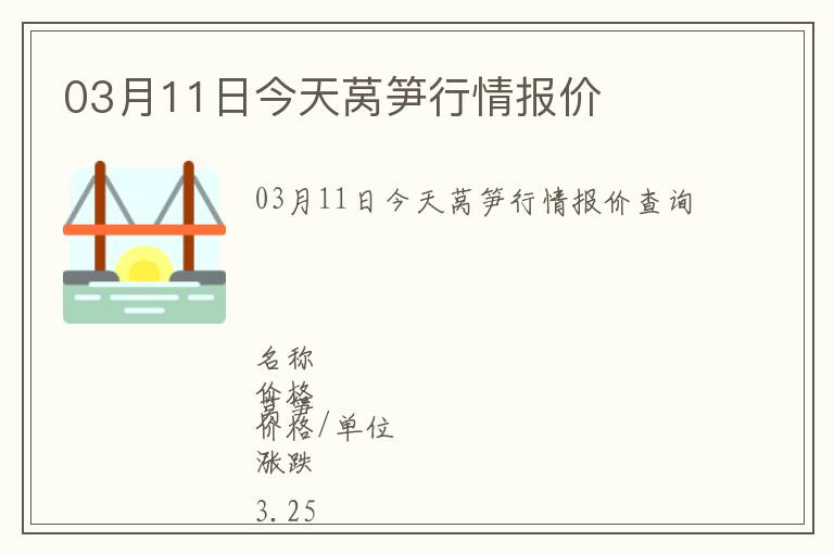 03月11日今天萵筍行情報(bào)價(jià)