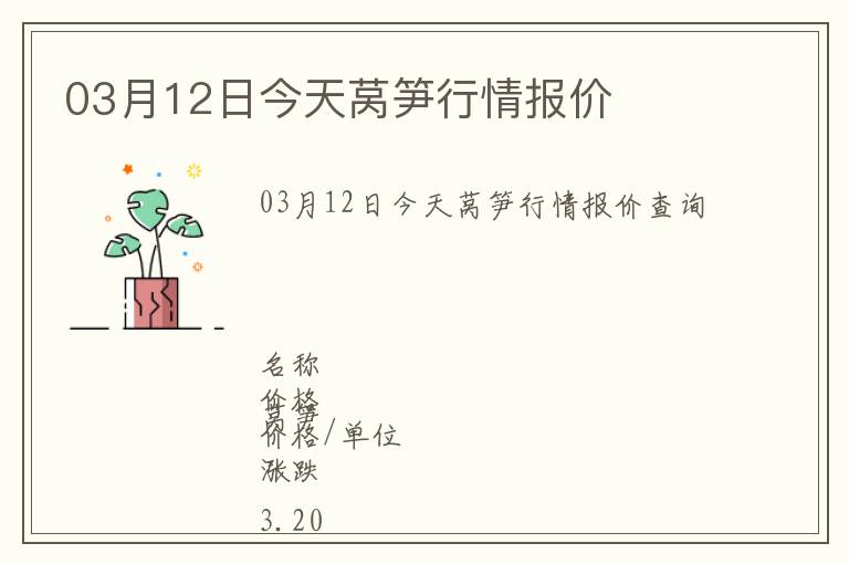03月12日今天萵筍行情報(bào)價(jià)