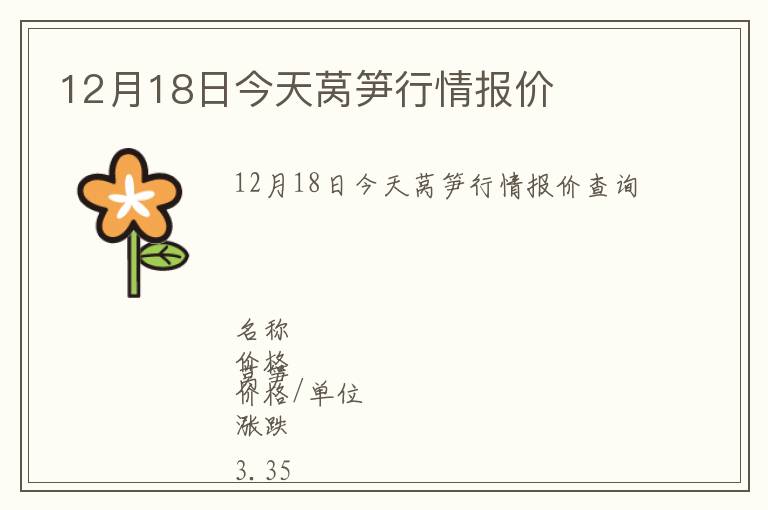 12月18日今天萵筍行情報價